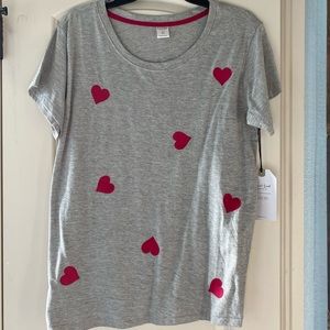 NWT Gray and Pink Heart Tee 💗